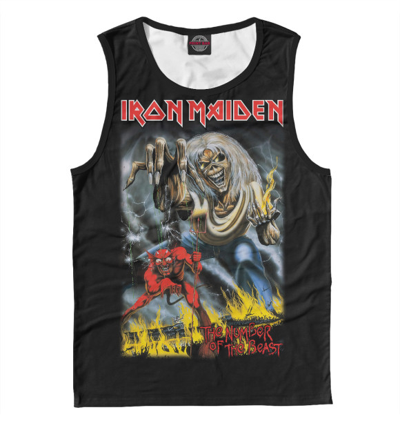Мужская майка с изображением Iron Maiden цвета Белый