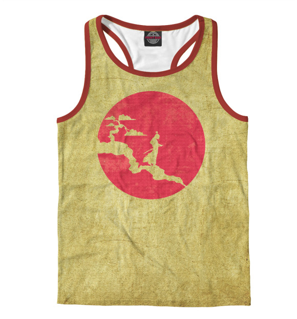 Мужская майка-борцовка с изображением Путь самурая цвета Белый