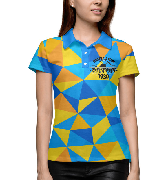 Женское поло с изображением FC Rostov цвета Белый