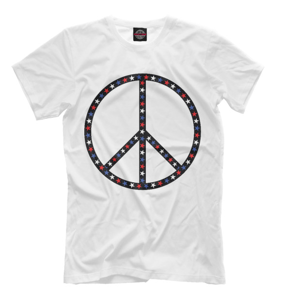 Мужская футболка с изображением Пацифизм цвета Молочно-белый