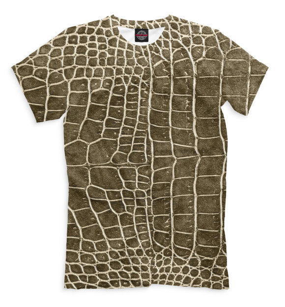 Мужская футболка с изображением Крокодил цвета Молочно-белый