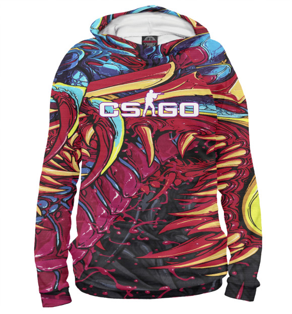 Женское худи с изображением CS GO:Hyper Beast цвета Белый