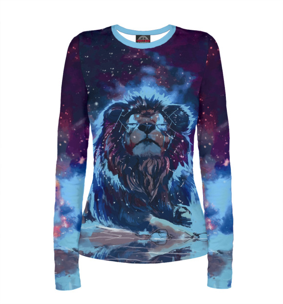 Женский лонгслив с изображением Celestial lions цвета Белый