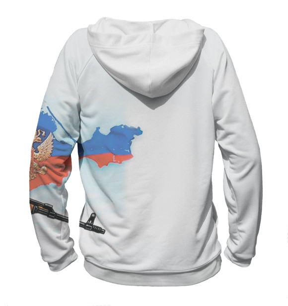 Мужское худи с изображением Крым наш цвета Белый