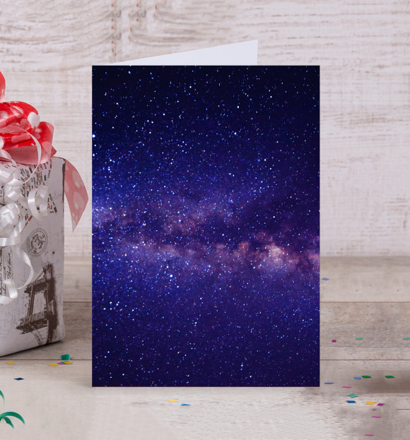 Открытка с изображением Галактика цвета Белый