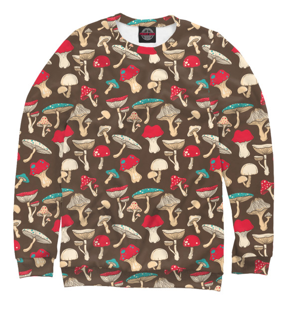 Свитшот для девочек с изображением Грибы цвета Белый
