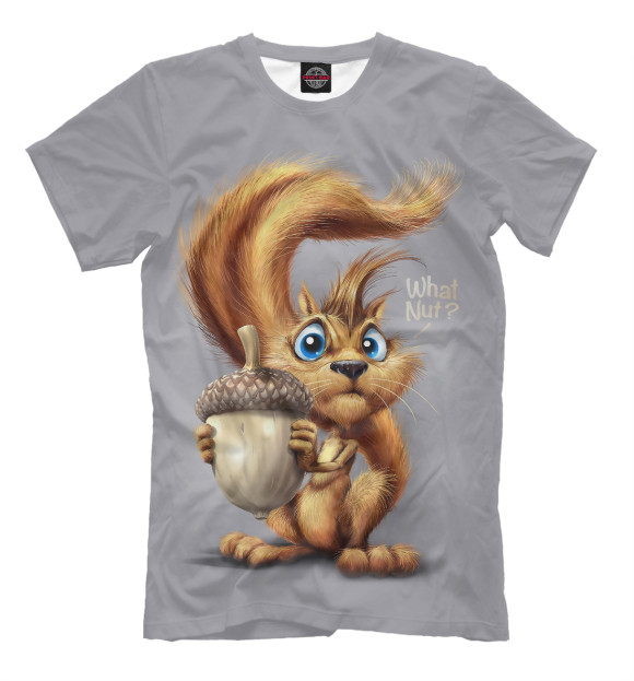 Мужская футболка с изображением Furry Squirrel цвета Серый