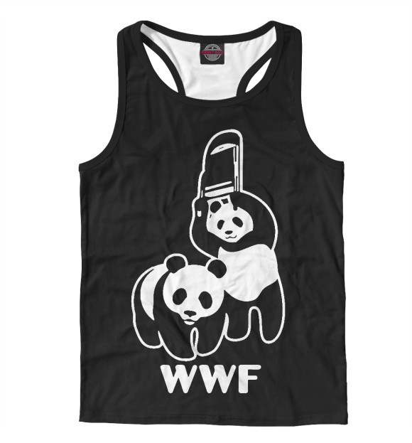 Мужская майка-борцовка с изображением WWF Panda цвета Белый