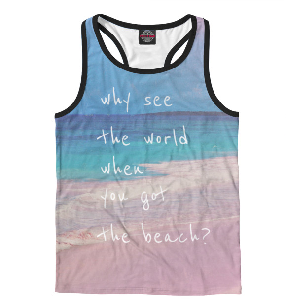 Мужская майка-борцовка с изображением Why see? цвета Белый