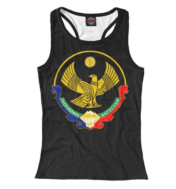 Женская майка-борцовка с изображением Дагестан цвета Белый