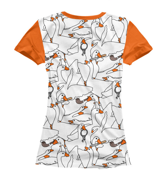 Женская футболка с изображением Untitled Goose Game цвета Белый