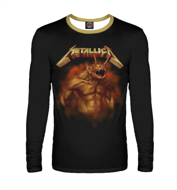 Мужской лонгслив с изображением Metallica цвета Белый