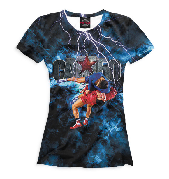 Женская футболка с изображением Самбо цвета Белый