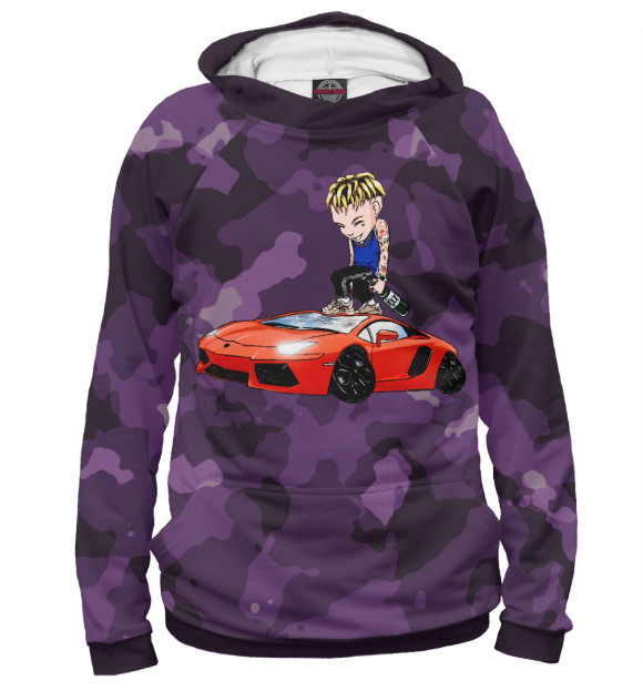 Женское худи с притом Элджей Сузуки цвета Белый Женское худи с изображением Элджей Сузуки цвета Белый