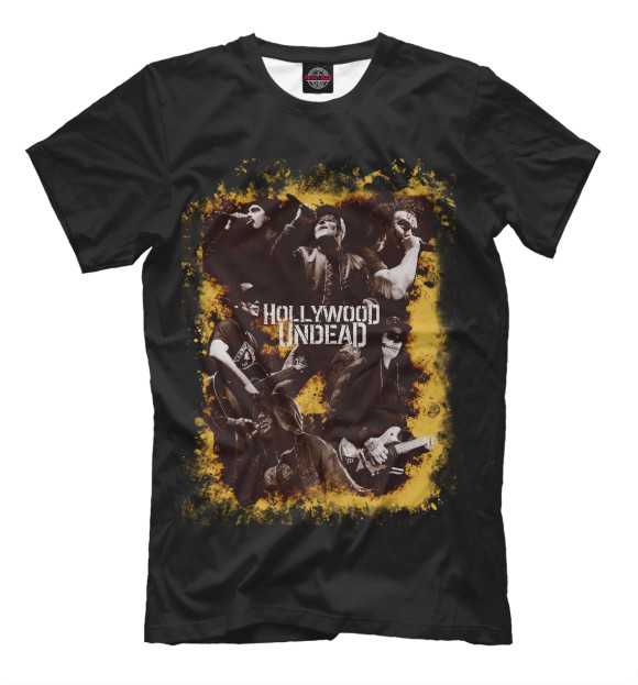 Мужская футболка с изображением Hollywood Undead 4L цвета Черный