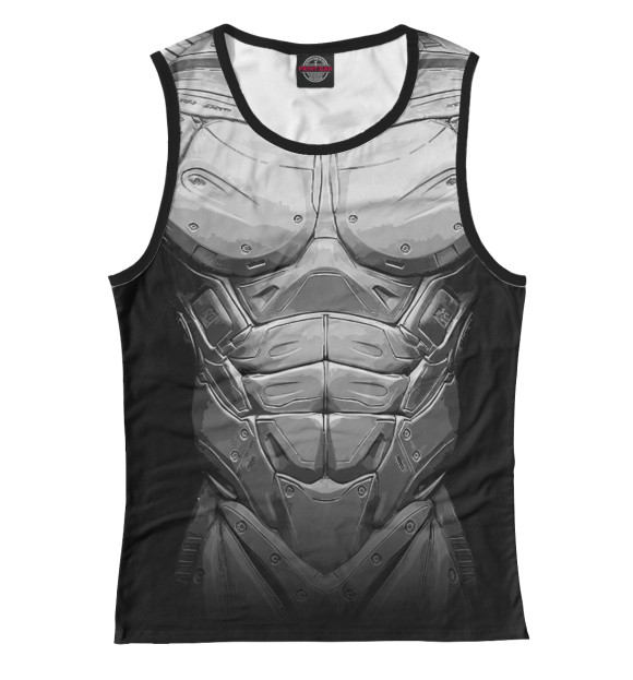 Майка для девочки с притом Экзоскелет Crysis цвета Белый Майка для девочки с изображением Экзоскелет Crysis цвета Белый