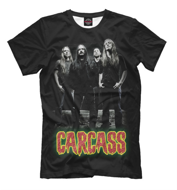 Футболка для мальчиков с изображением Carcass Death metal band цвета Белый