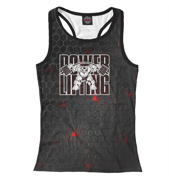 Женская майка-борцовка с изображением Пауэрлифтинг цвета Белый