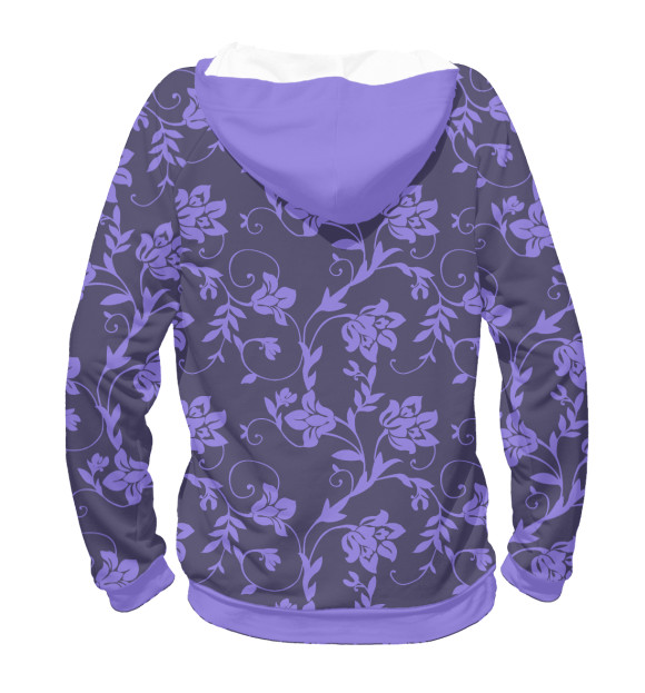 Худи для девочки с изображением Floral (Purple) цвета Белый