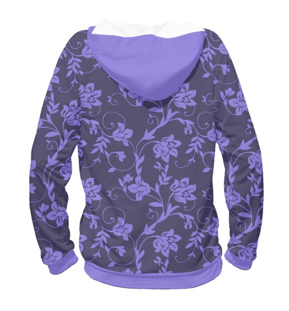 Мужское худи с изображением Floral (Purple) цвета Белый