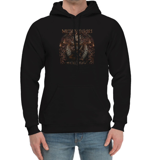 Мужской хлопковый худи с изображением Meshuggah цвета Черный
