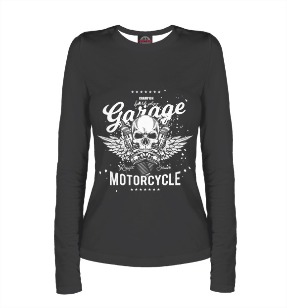 Женский лонгслив с изображением Garage цвета Белый