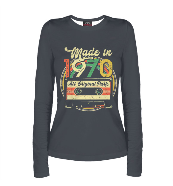 Женский лонгслив с изображением Made in 1970 цвета Белый