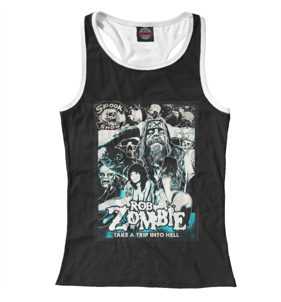 Женская майка-борцовка с изображением Rob Zombie цвета Белый