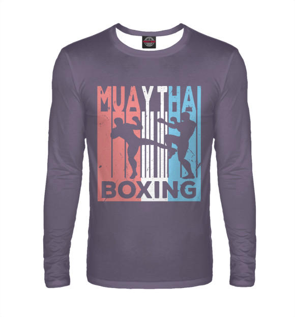 Мужской лонгслив с изображением MUAY THAI BOXING цвета Белый