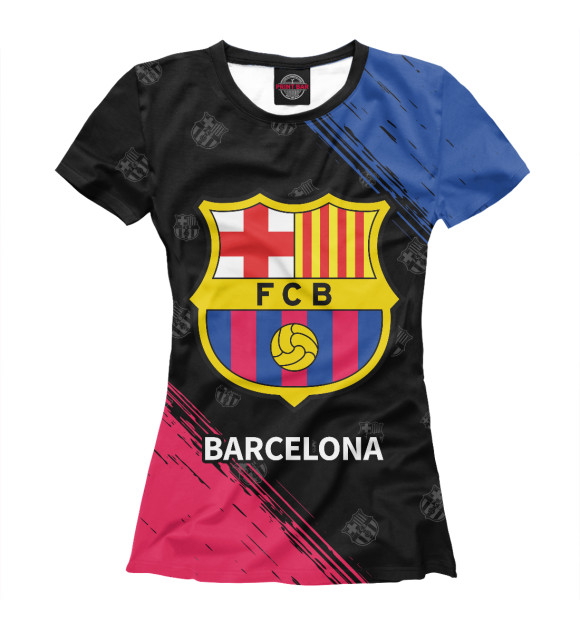 Футболка для девочек с изображением Barcelona / Барселона цвета Белый