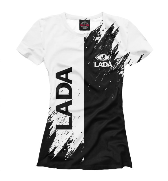 Футболка для девочек с изображением LADA цвета Белый