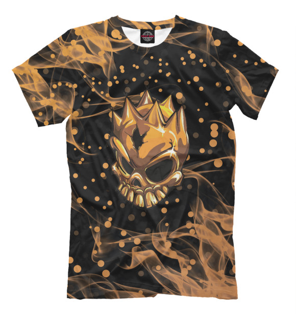 Мужская футболка с изображением Standoff 2 золотой огонь цвета Белый