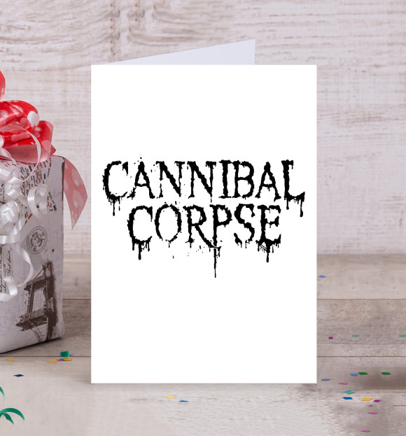 Открытка с изображением Cannibal Corpse цвета Белый