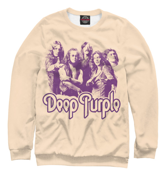 Мужской свитшот с изображением Deep Purple цвета Белый