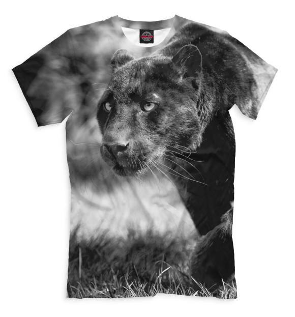 Мужская футболка с изображением Пантера цвета Серый