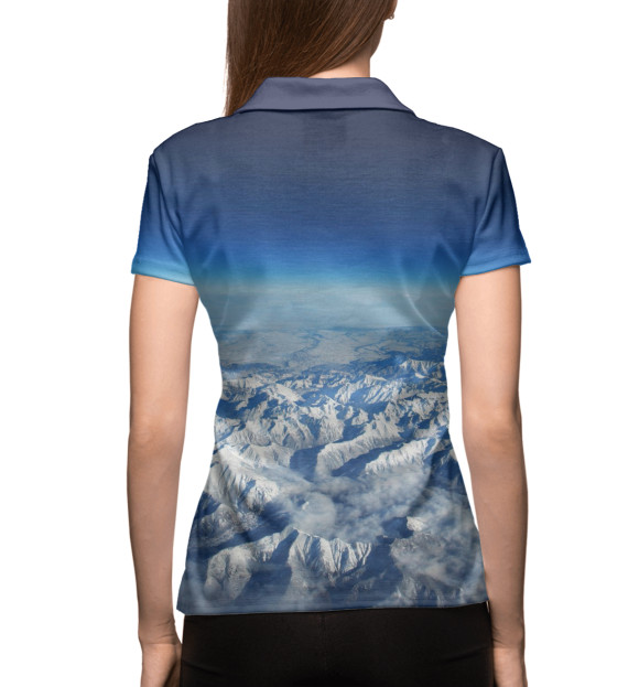 Женское поло с изображением Горы из космоса цвета Белый