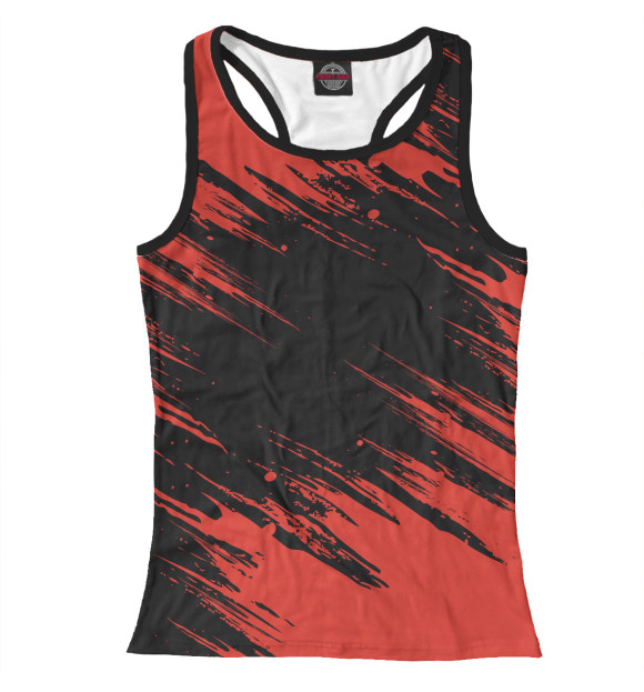 Женская майка-борцовка с изображением Красная краска (брызги) цвета Белый