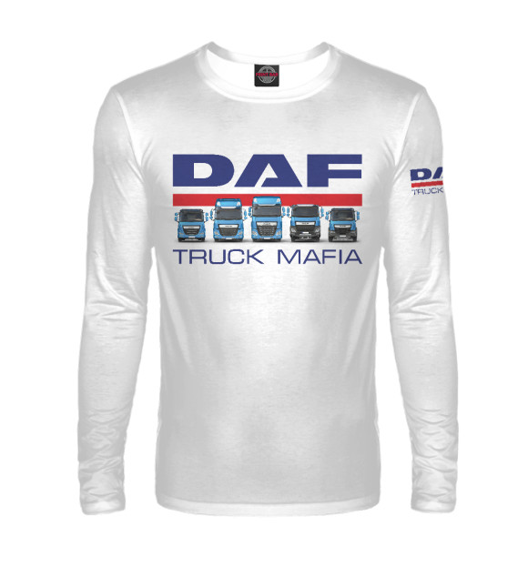 Мужской лонгслив с изображением DAF Truck Mafia цвета Белый