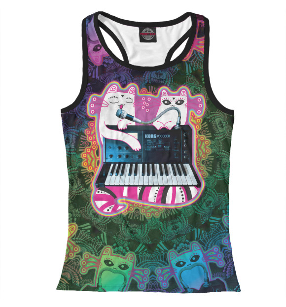 Женская майка-борцовка с изображением Kitty Synths VC10 цвета Белый