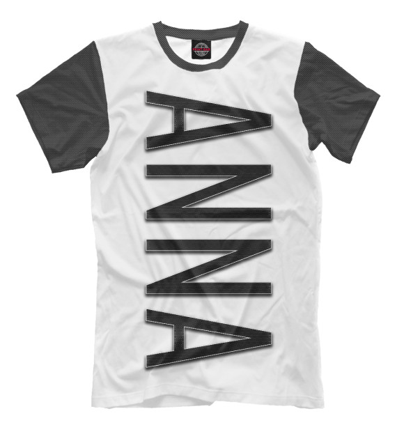 Мужская футболка с изображением Anna-carbon цвета Молочно-белый