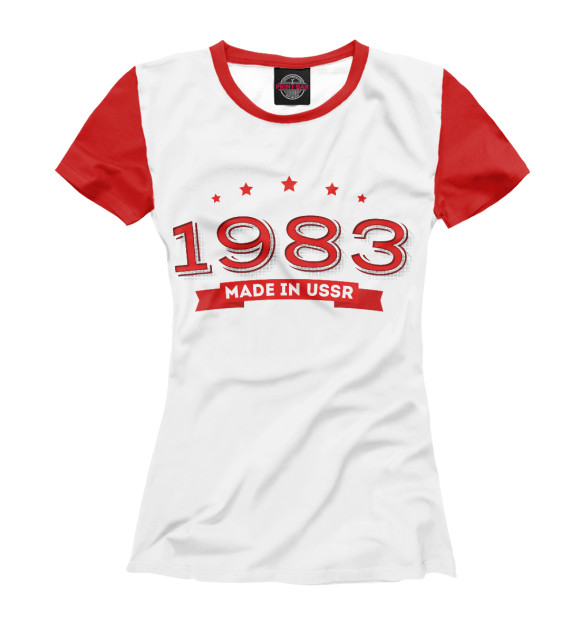 Женская футболка с изображением Made in 1983 USSR цвета Белый