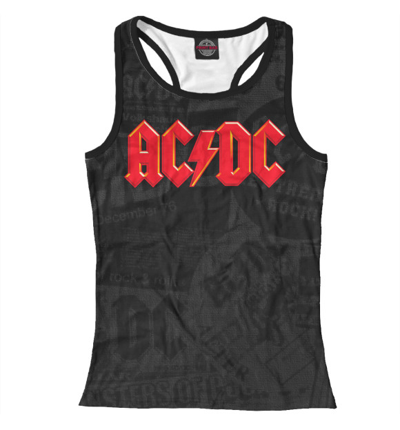 Женская майка-борцовка с изображением AC/DC цвета Белый