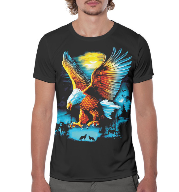 Мужская футболка с изображением Орёл цвета Белый