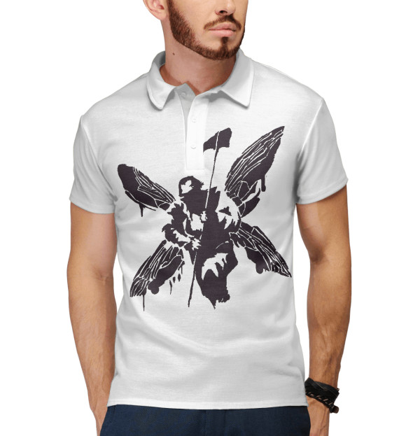 Мужское поло с изображением Linkin Park цвета Белый