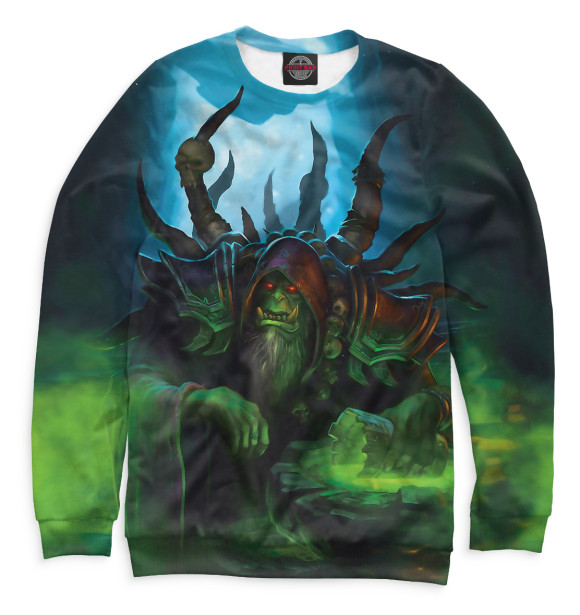 Мужской свитшот с притом WoW цвета Белый Мужской свитшот с изображением WoW цвета Белый