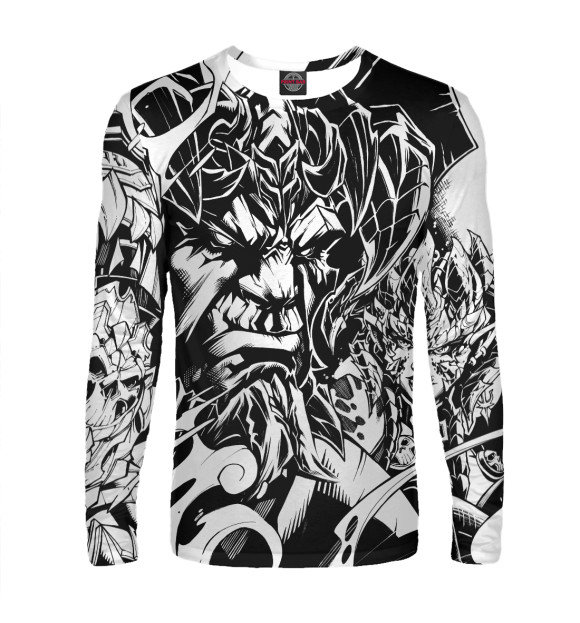 Мужской лонгслив с изображением Black Angel цвета Белый