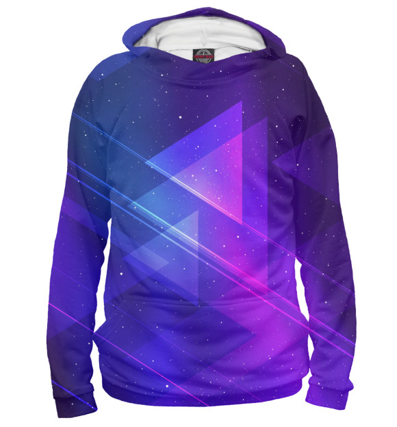 Мужское худи с притом Абстракция space цвета Белый Мужское худи с изображением Абстракция space цвета Белый