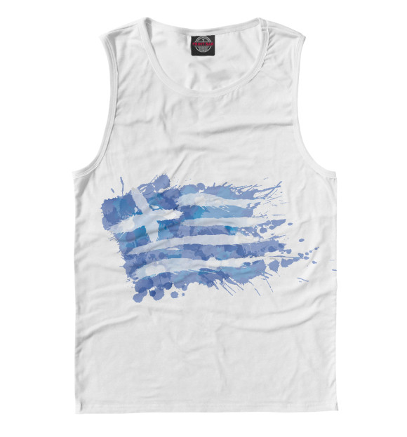 Майка для мальчика с изображением Греческий флаг Splash цвета Белый
