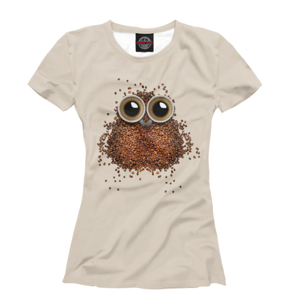 Женская футболка с изображением Кофесовёнок цвета Белый