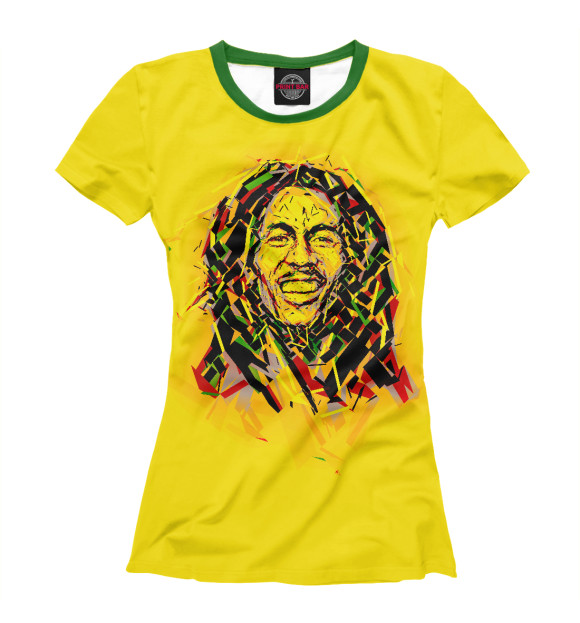Футболка для девочек с изображением Bob Marley II цвета Белый